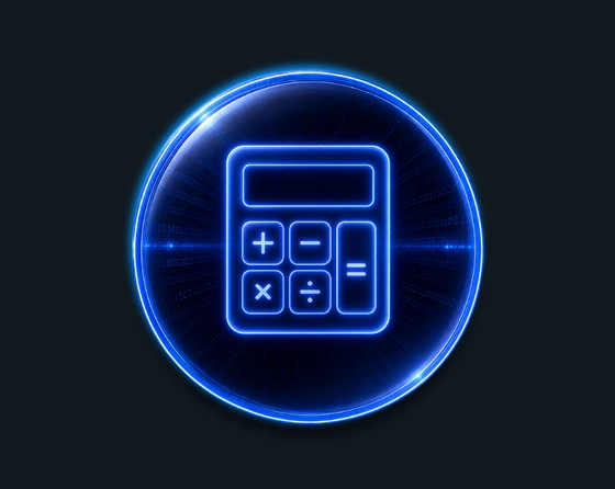 I automation ROI calculator icon representing return on investment