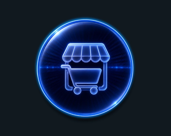 E-commerce business icon illustrating an AI automation ROI example for customer support and order management