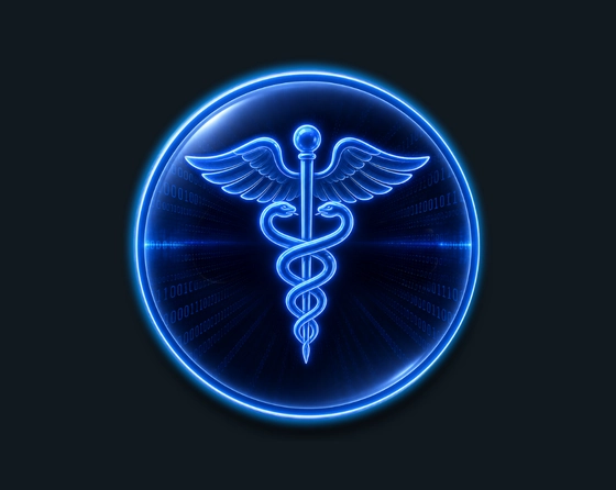 Healthcare clinic icon illustrating an AI chatbot for business example for appointment booking and reminders