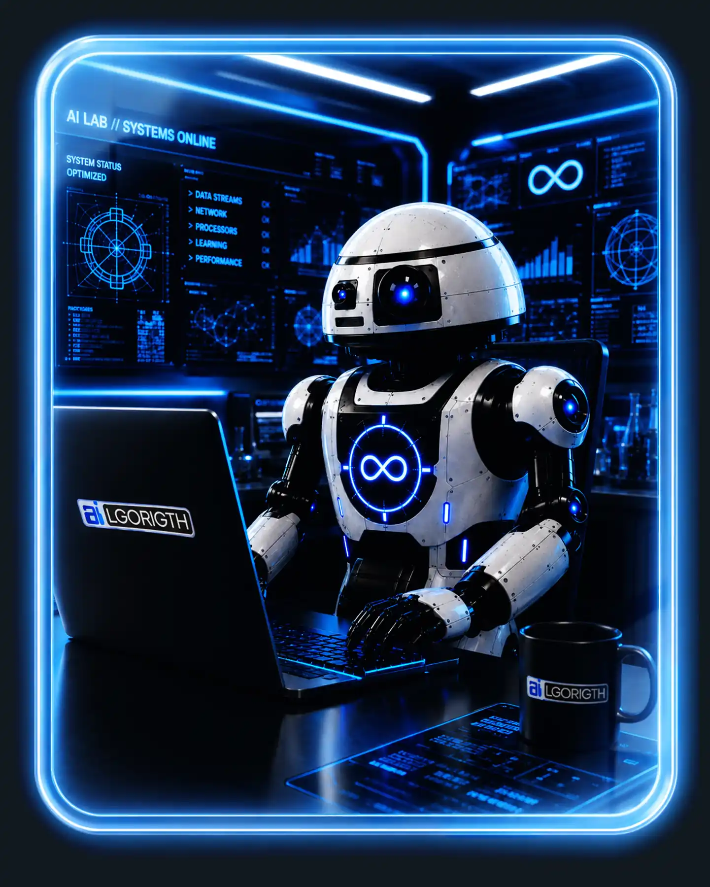 AI automation dashboard illustrating Ailgorith's digital marketing agency process