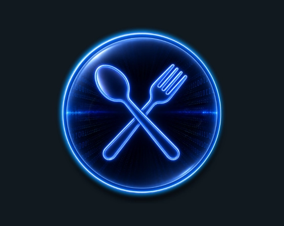 Restaurant icon illustrating an AI chatbot for business example for reservations and menu questions