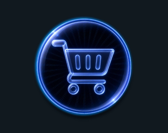 Retail chain icon representing AI automation for inventory management, orders and retail operations